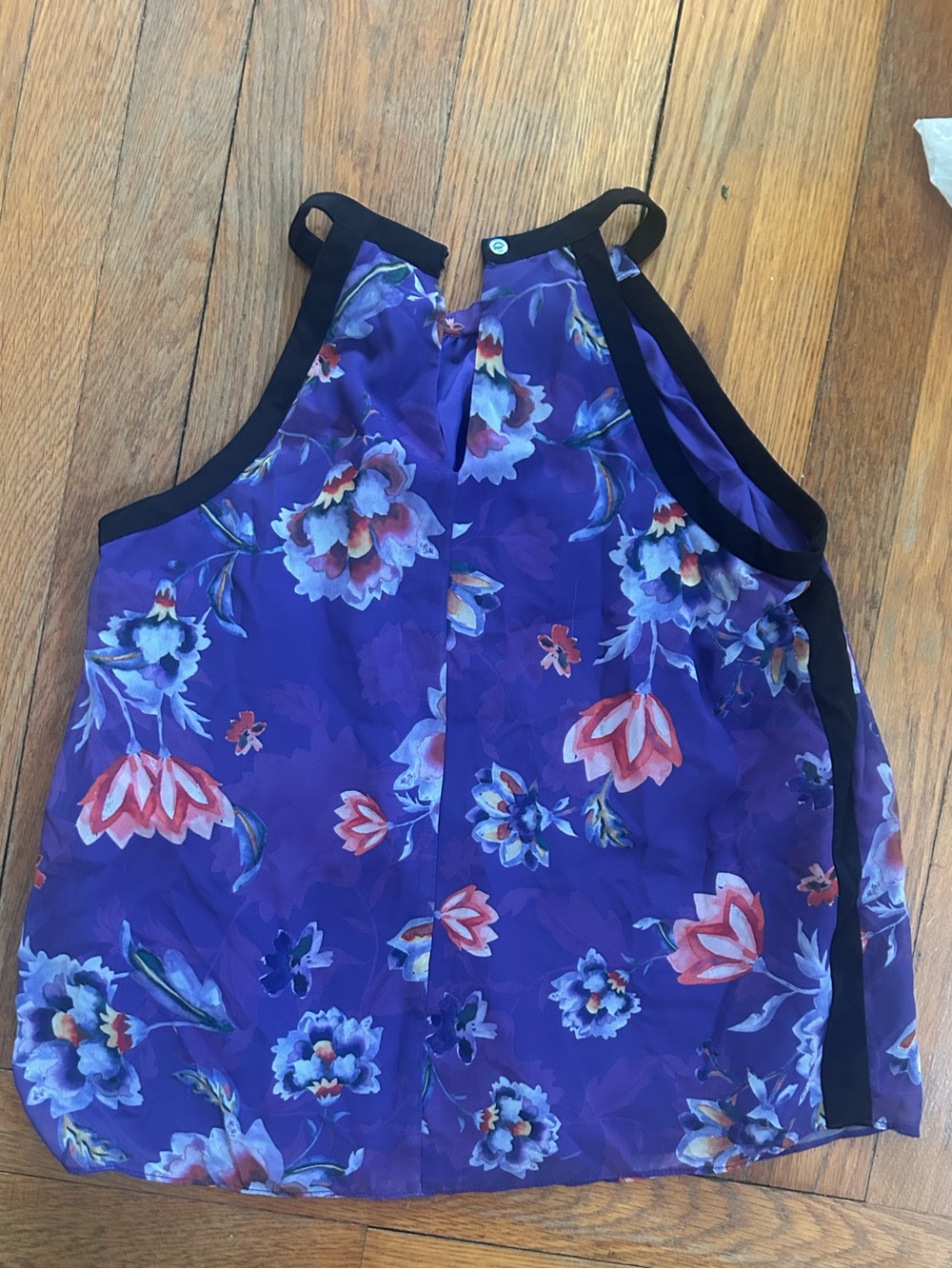Bar III Purple Floral Sleeveless Shell Top size small